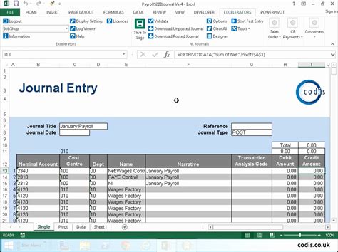 Enjournal Entry Template Excel