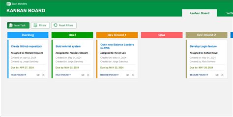 Enkanban Board Excel Template Free