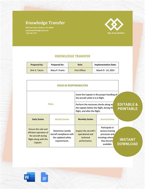 Enknowledge Transfer Template