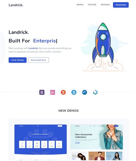 Enlanding Page Template React