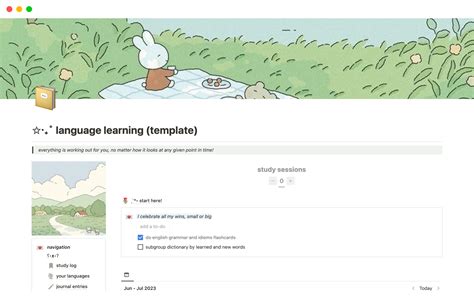 Enlanguage Learning Notion Template