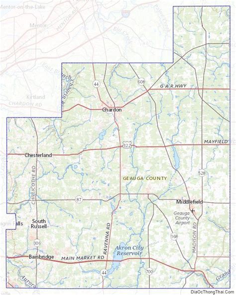 enlarged map of geauga county ohio