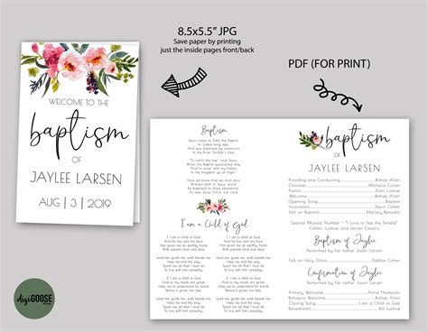 Enlds Baptism Program Template Google Docs