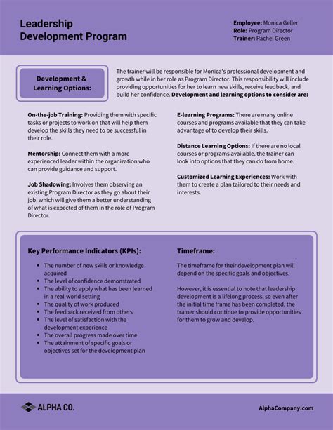Enleadership Development Program Template