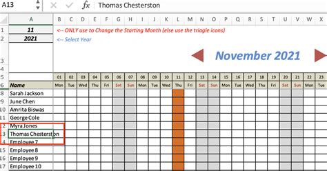 Enleave Planner Excel Template