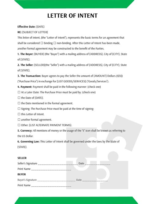 Enletter Of Intent Template Google Docs