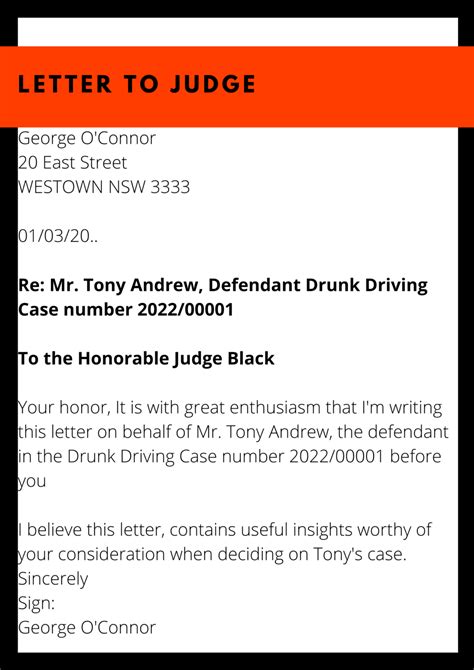 Enletter To A Judge Template