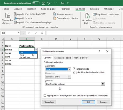 Comment créer une liste déroulante sur Excel