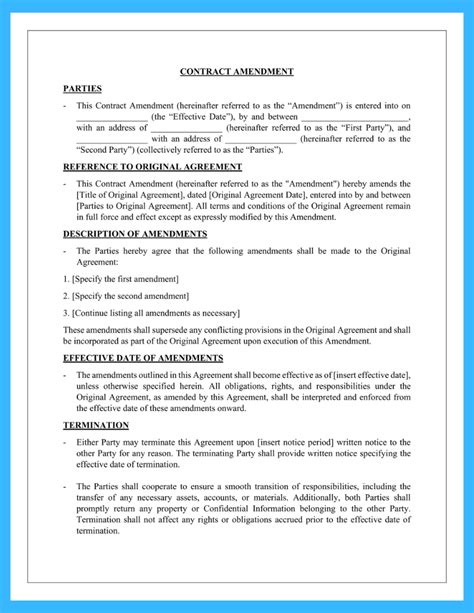Enloan Agreement Amendment Template