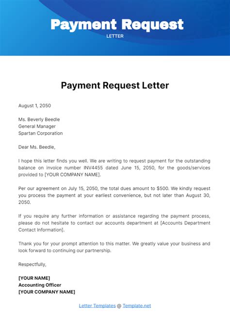 Enloan Payment Letter Template