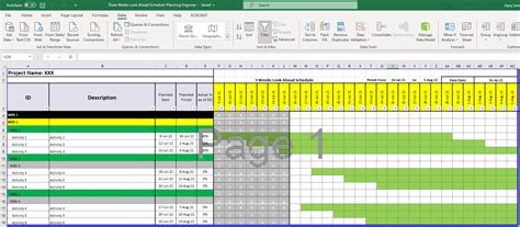 Enlook Ahead Schedule Template Excel