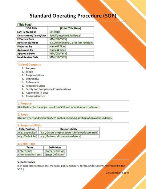 Enmanufacturing Standard Operating Procedure Template