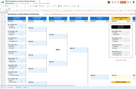 Enmarch Madness Bracket Template Excel