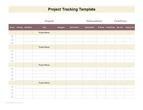 Enmarketing Project Tracker Template Excel