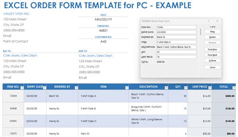 Enmaterial Order Form Template Excel