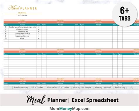 Enmeal Planner Template Excel