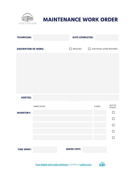 Enmechanics Work Order Template