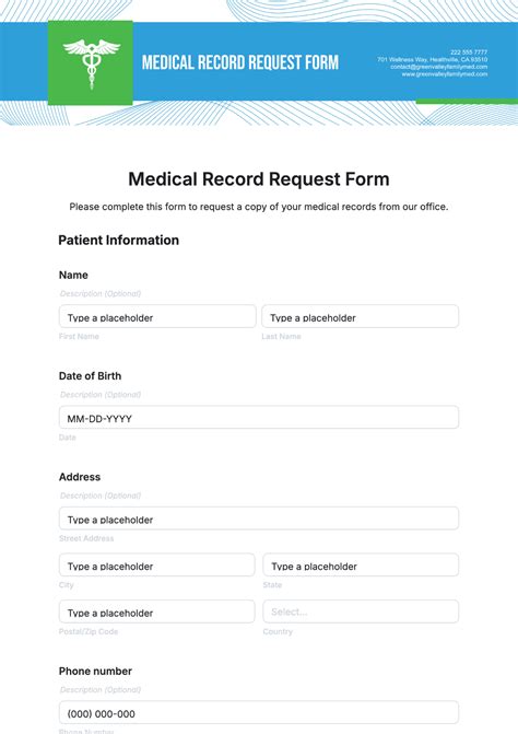 Enmedical Record Request Template