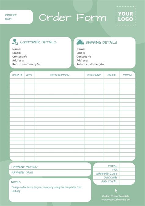 Enmerchandise Order Form Template