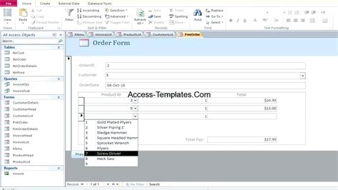 Enmicrosoft Access Customer Database Template