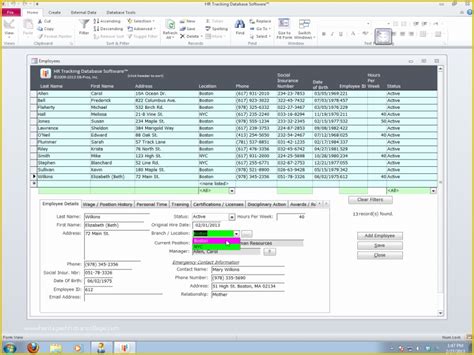 Enmicrosoft Access Hr Database Template