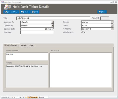 Enmicrosoft Access Ticketing System Template