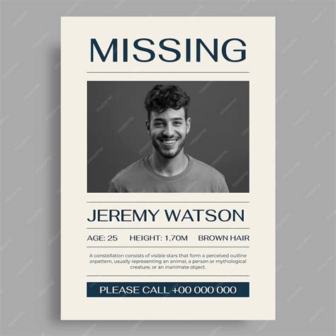 Enmissing Person Template Free