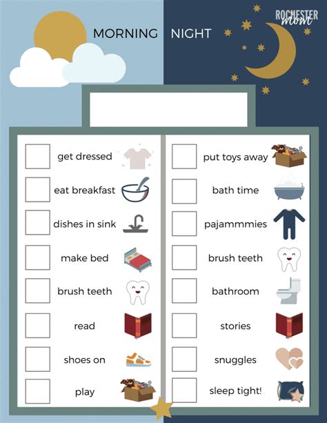 Enmorning And Night Routine Template
