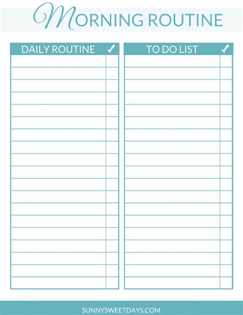 Enmorning Routine Template
