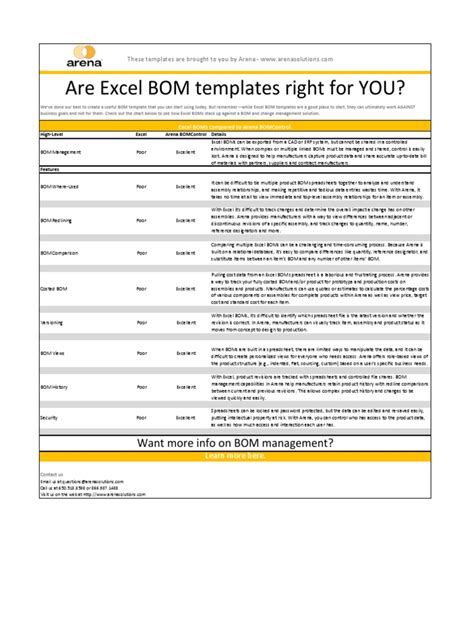 Enmulti Level Bom Excel Template Free