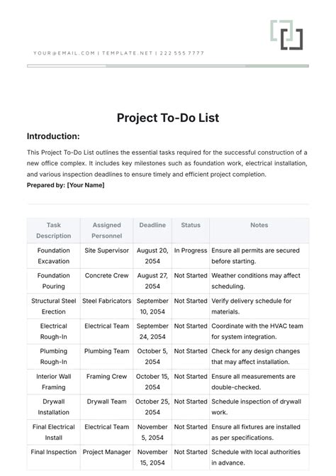Enmultiple Project To Do List Template