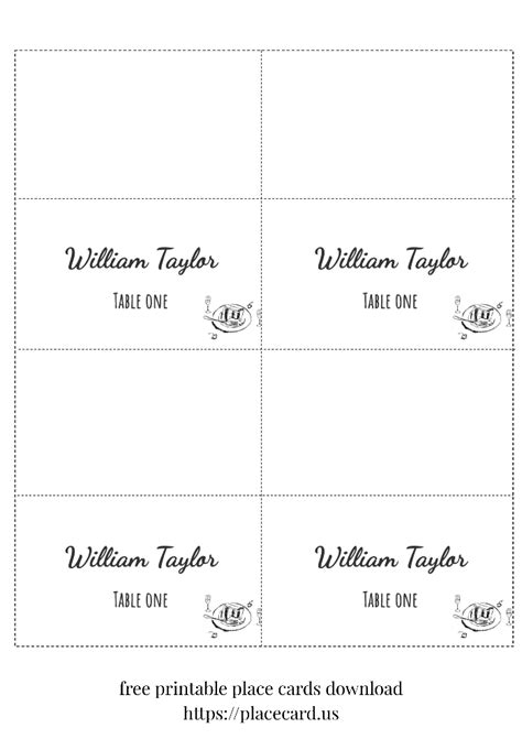 Enname Cards For Table Template