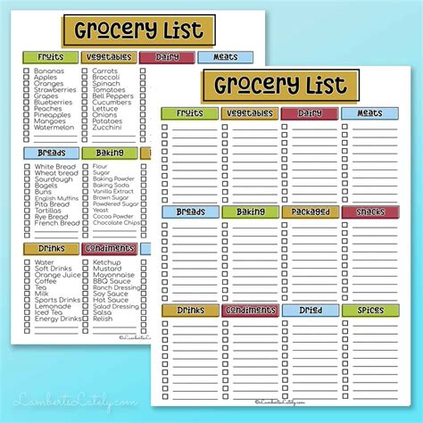 Ennotion Template Grocery List Free