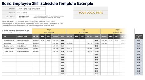 Ennurse Shift Schedule Template
