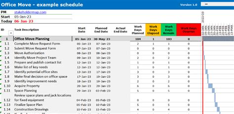 Enoffice Move Project Plan Template Excel
