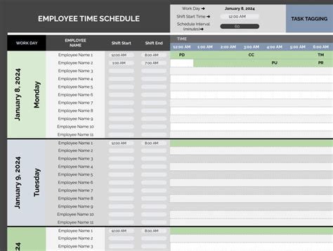 Enorder Schedule Template