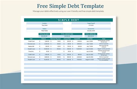 Enpay Off Debt Excel Template