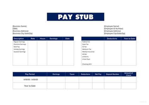 Enpay Stub Template Google Docs