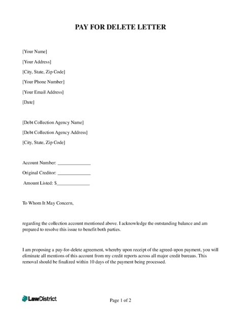 Enpay To Delete Letter Template