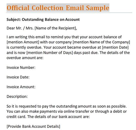 Enpayment Collection Email Template