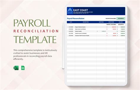 Enpayroll Reconciliation Template Excel