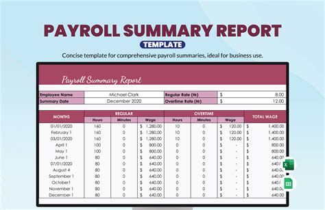 Enpayroll Summary Report Template Excel Free