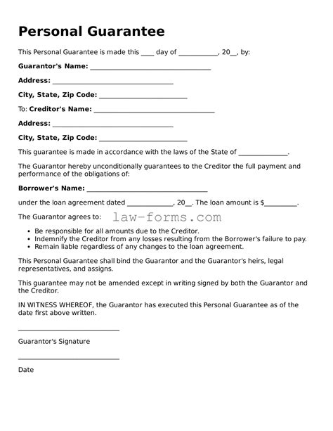 Enpersonal Guarantee Template