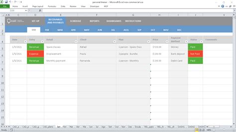 Enpersonal Trainer Excel Templates