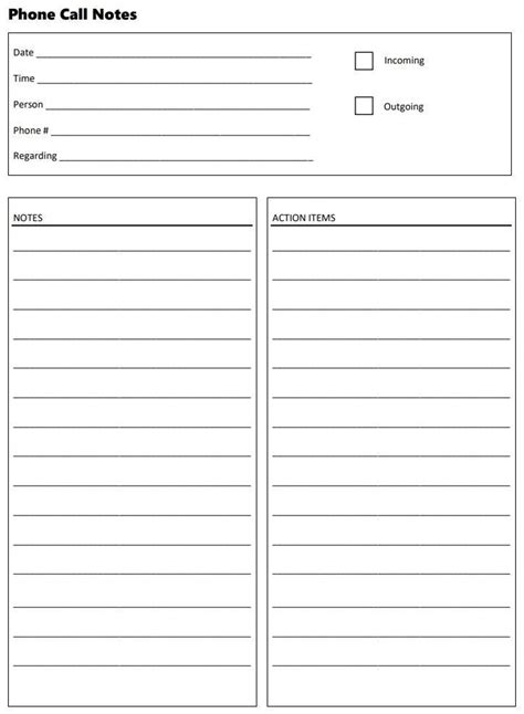 Enphone Call Notes Template