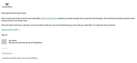Enplain Text Email Template