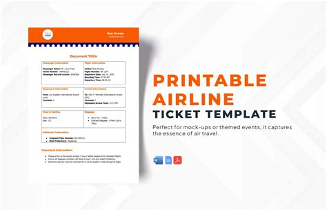 Enplane Ticket Template Free