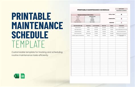 Enpool Maintenance Schedule Template