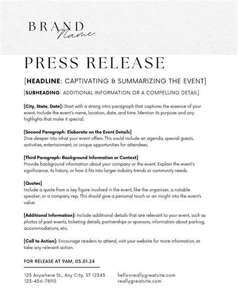 Enpost Event Press Release Template