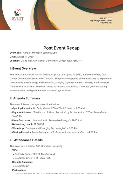 Enpost Event Recap Template